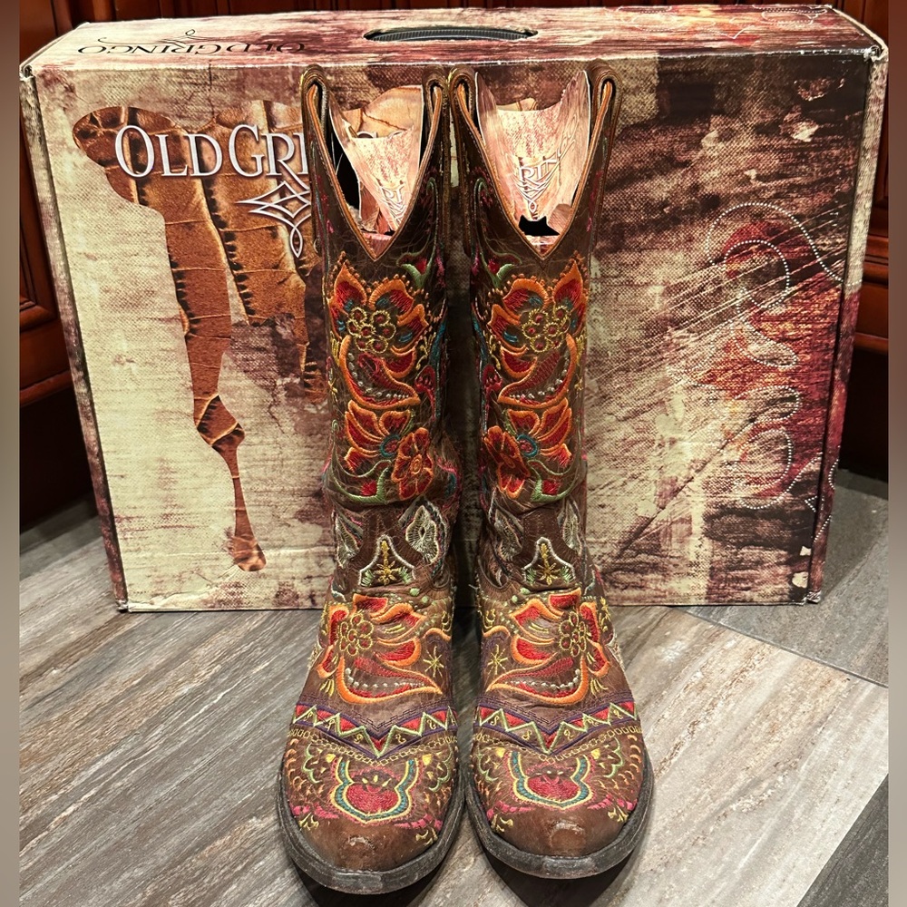 Old Gringo Olivia Boots Floral Embroidery Cowboy Size 7 Wedding Cowgirl Boots - Picture 5 of 10